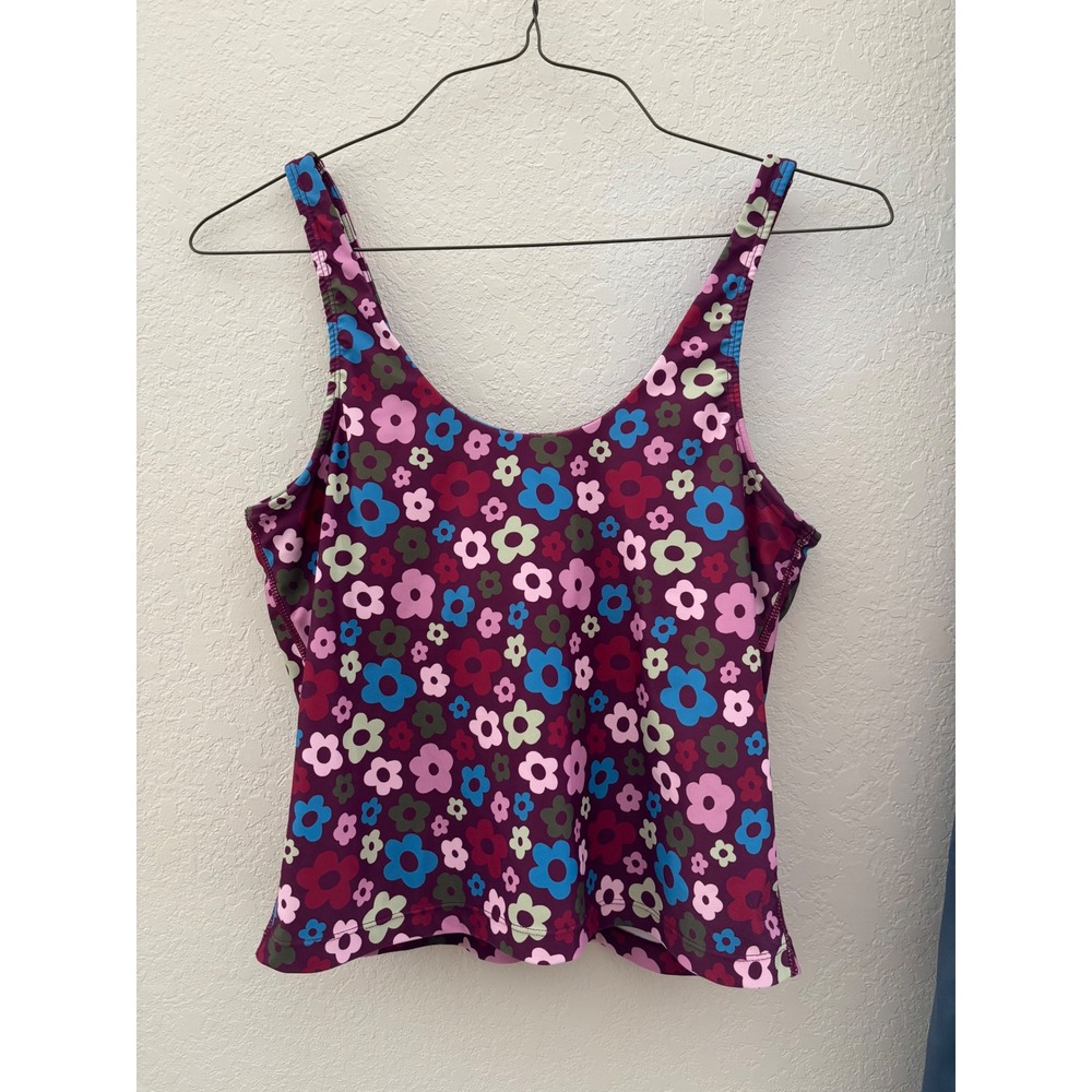 Pink Lily Floral workout top w/ built in bra XL - Picture 2 of 6